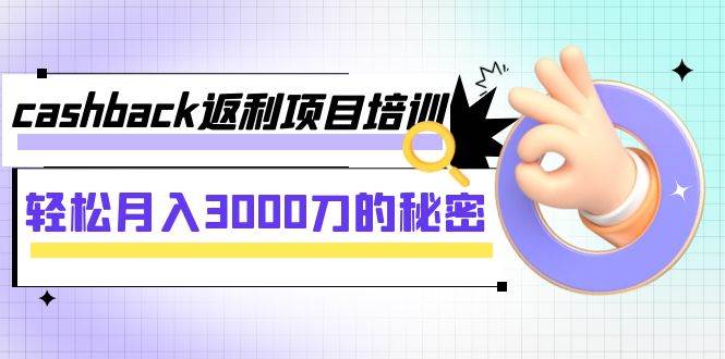 cashback返利项目培训：轻松月入3000刀的秘密（8节课）_优优资源网