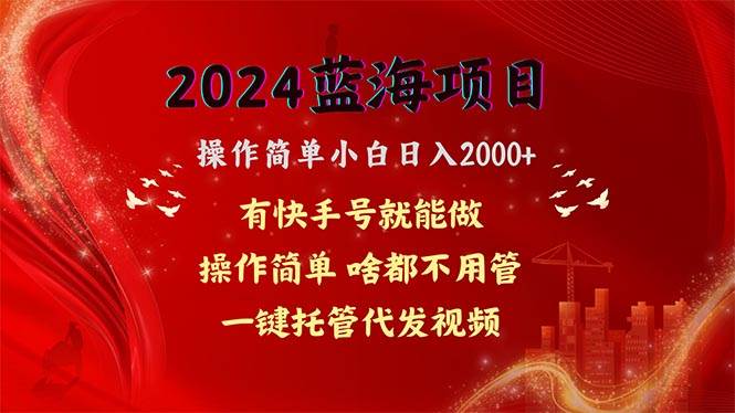 2024蓝海项目，网盘拉新，操作简单小白日入2000+，一键托管代发视频，…_优优资源网