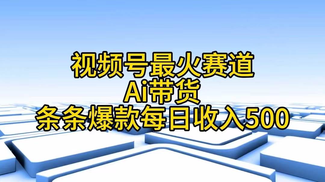 视频号最火赛道——Ai带货条条爆款每日收入500_优优资源网