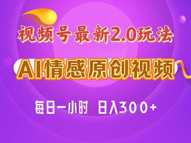 视频号情感赛道2.0.纯原创视频，每天1小时，小白易上手，保姆级教学_优优资源网