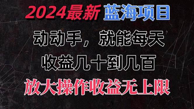 有手就行的2024全新蓝海项目，每天1小时收益几十到几百，可放大操作收…_优优资源网