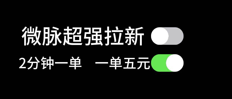 微脉超强拉新， 两分钟1单， 一单利润5块，适合小白_优优资源网